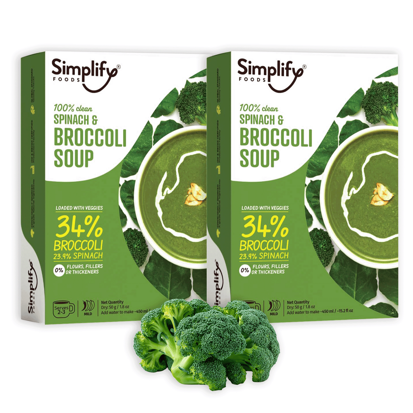 Spinach & Broccoli Soup 75g (2Packs) - Simplify