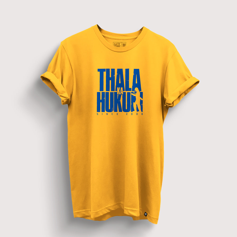 Thala Ka Hukum T-Shirt (Yellow Edition) - Fully Filmy