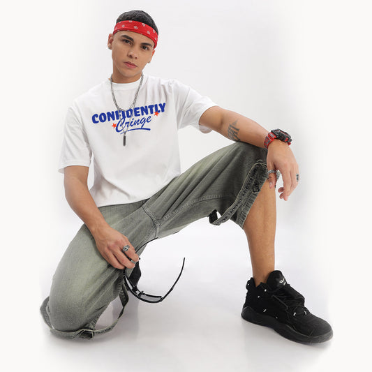 Confidently Cringe Oversized T-Shirt - Fully Filmy