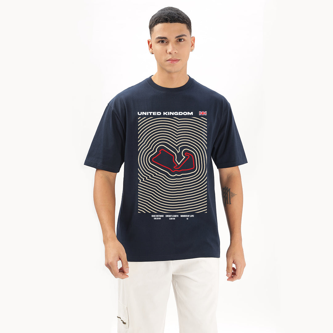 British Grand Prix Circuit Oversized T-Shirt - Fully Filmy