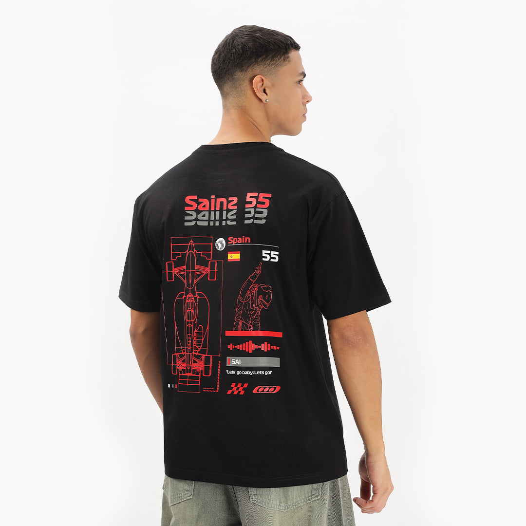 Number 55 | Grand Prix Oversized T-Shirt (Left Pocket & Back) - Fully Filmy