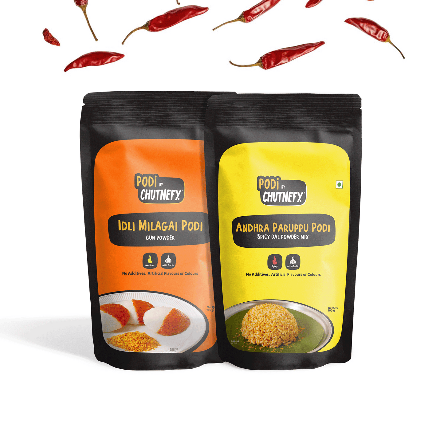 Idli Podi & Andhra Paruppu Podi 100g (2Packs) - Chutnefy