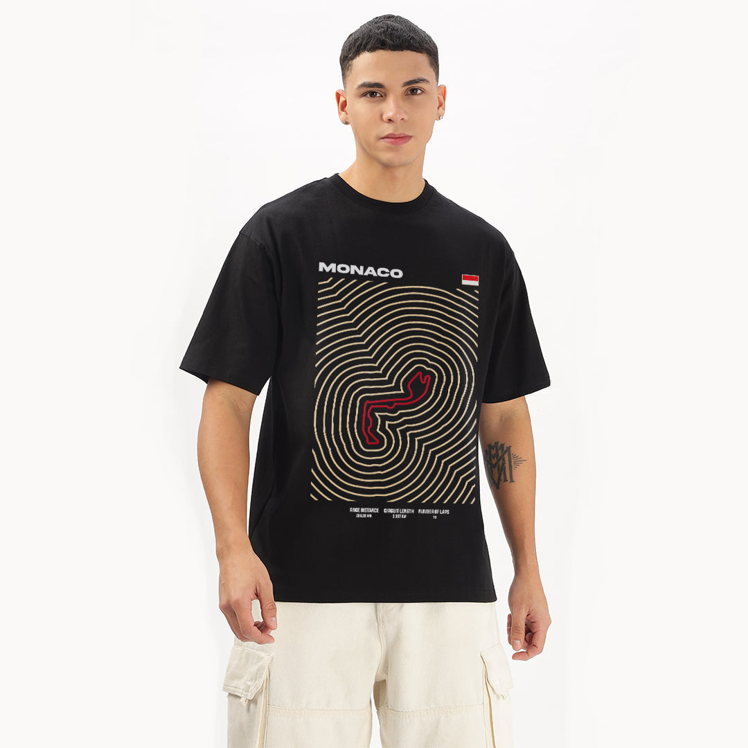 Monaco Grand Prix Circuit Oversized T-Shirt - Fully Filmy