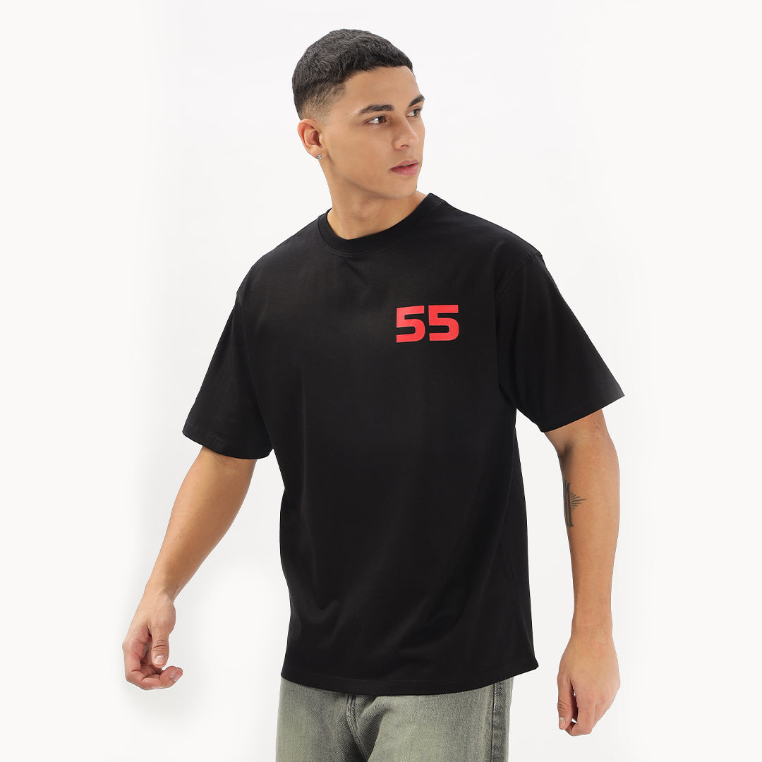 Number 55 | Grand Prix Oversized T-Shirt (Left Pocket & Back) - Fully Filmy