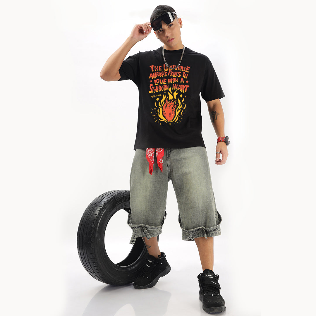 A Stubborn Heart Oversized T-Shirt - Fully Filmy