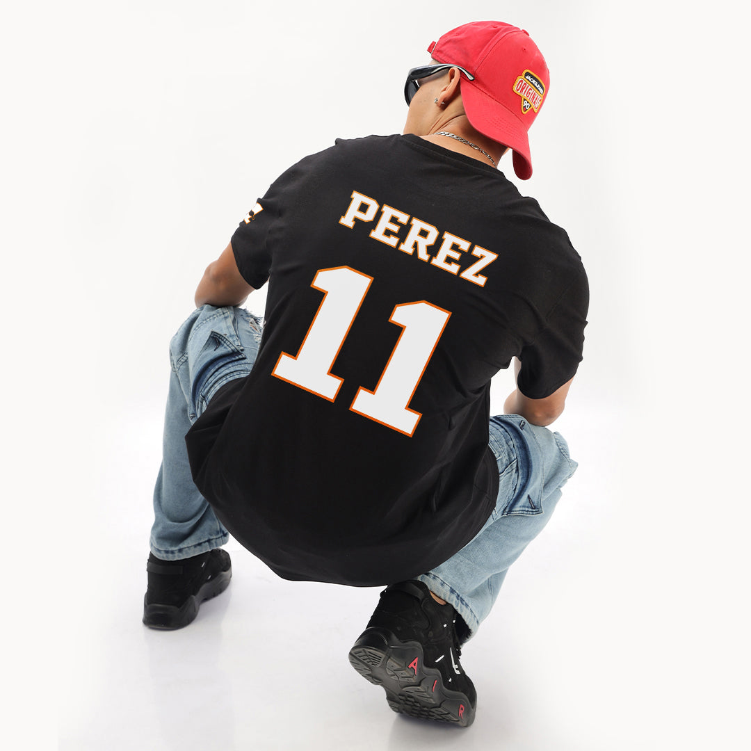 Checo Grand Prix Oversized T-Shirt (Front, Back & Left Sleeve) - Fully Filmy