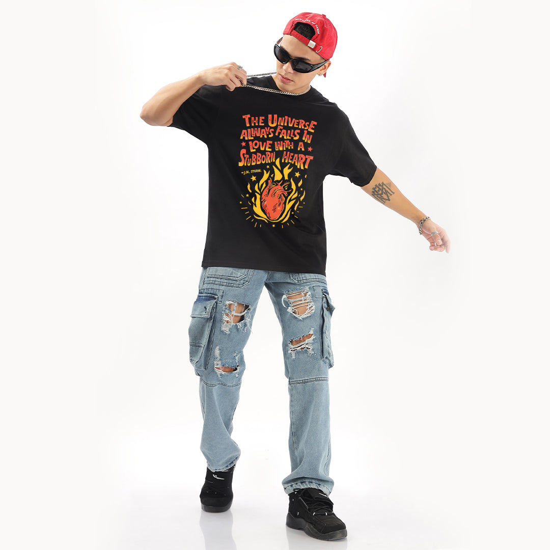A Stubborn Heart Oversized T-Shirt - Fully Filmy
