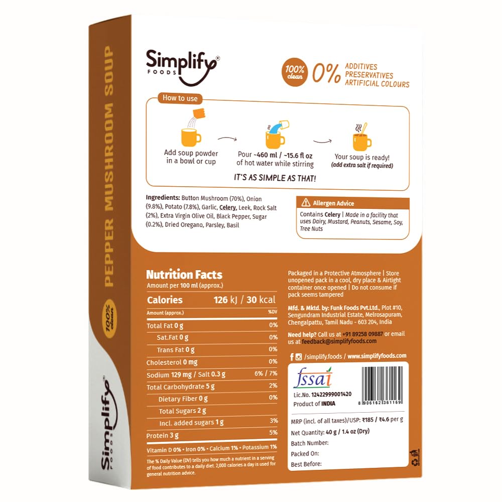 Pepper Mushroom Soup 75g (2Packs) - Simplify
