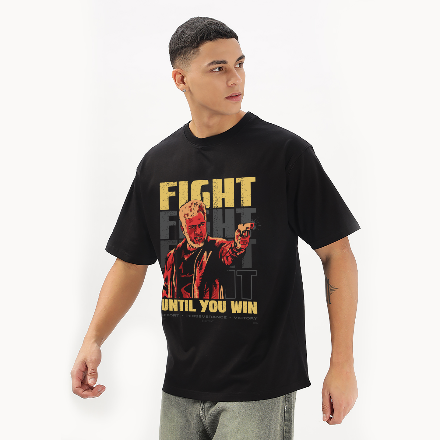Fight Until You Win Oversized T-Shirt - Fully Filmy