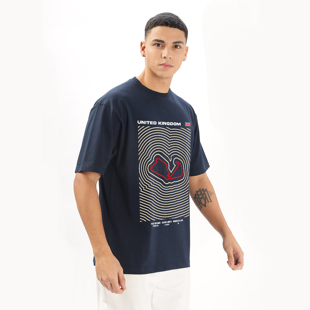 British Grand Prix Circuit Oversized T-Shirt - Fully Filmy