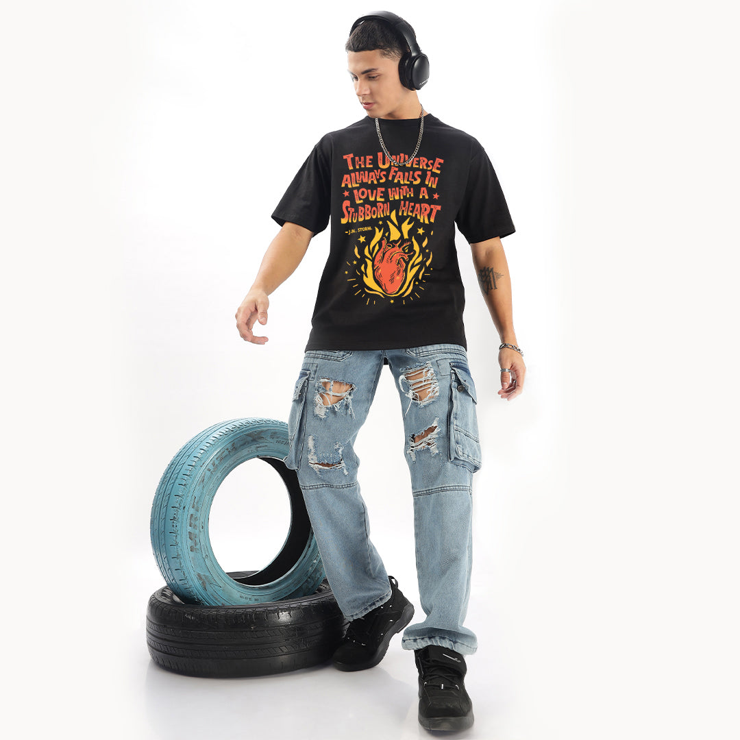 A Stubborn Heart Oversized T-Shirt - Fully Filmy