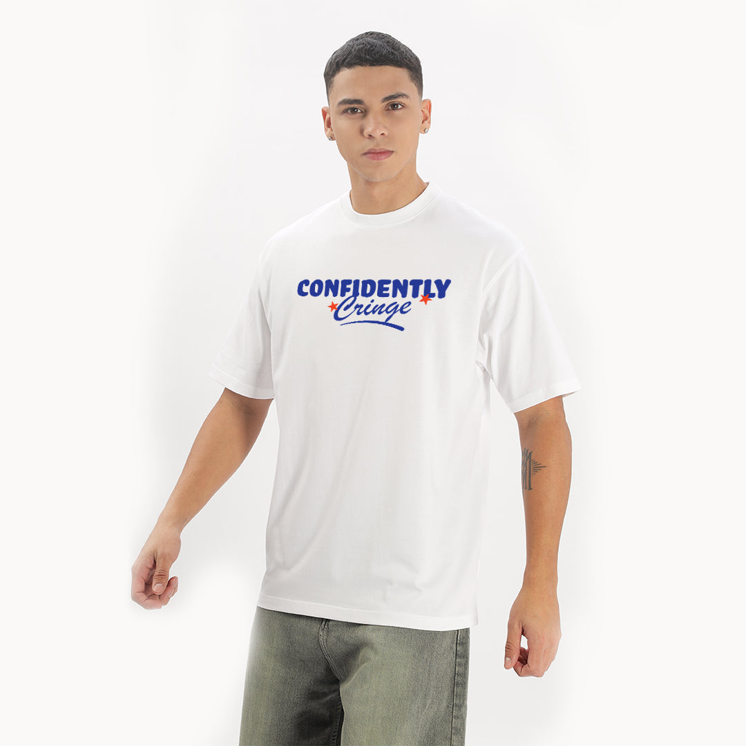 Confidently Cringe Oversized T-Shirt - Fully Filmy