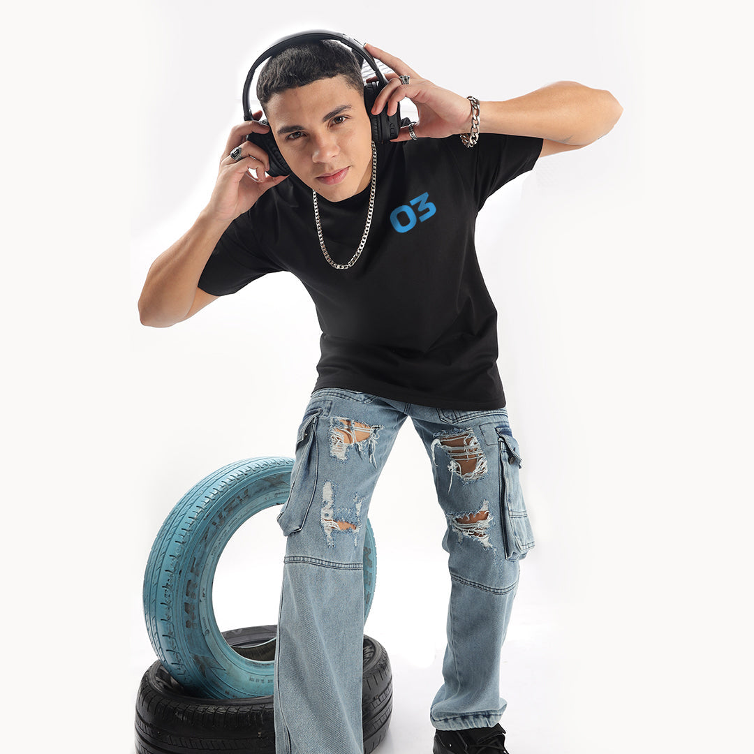 Number 03 | Grand Prix Oversized T-Shirt (Left Pocket & Back) - Fully Filmy