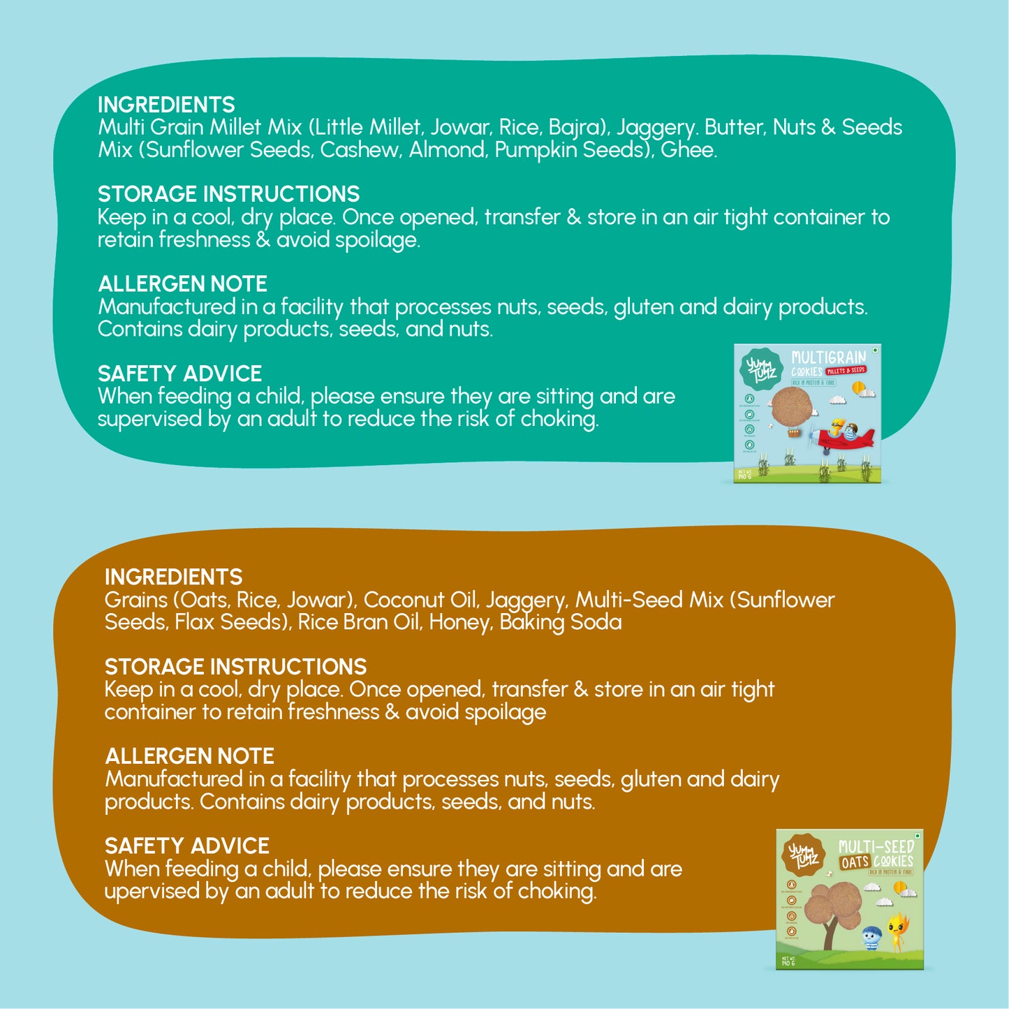 Multigrain Millets and Seeds & Multi-Seed Oats Cookies | Pack of 2 - Yumm Tumz