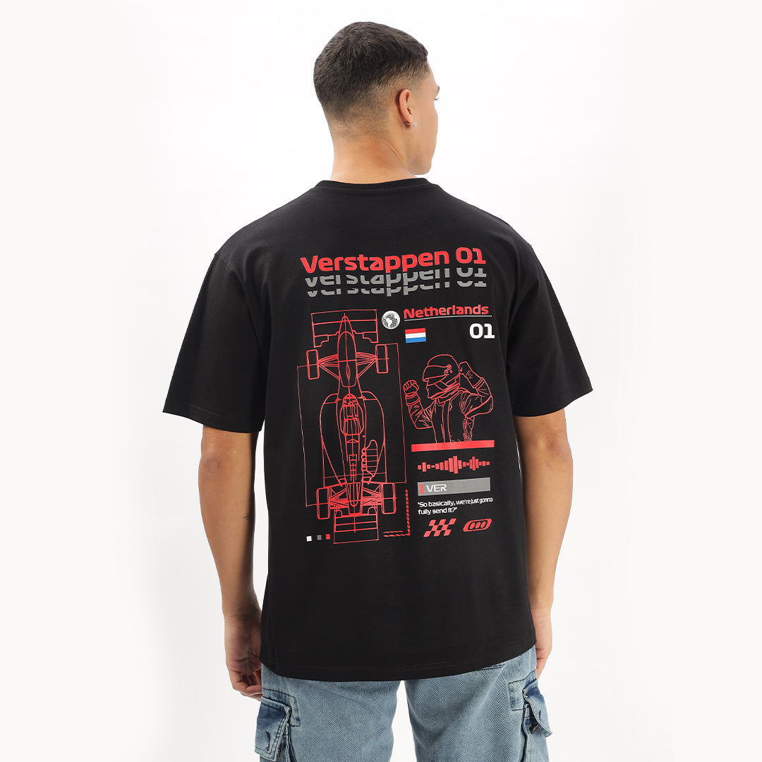 Number 01 | Grand Prix Oversized T-Shirt (Left Pocket & Back) - Fully Filmy