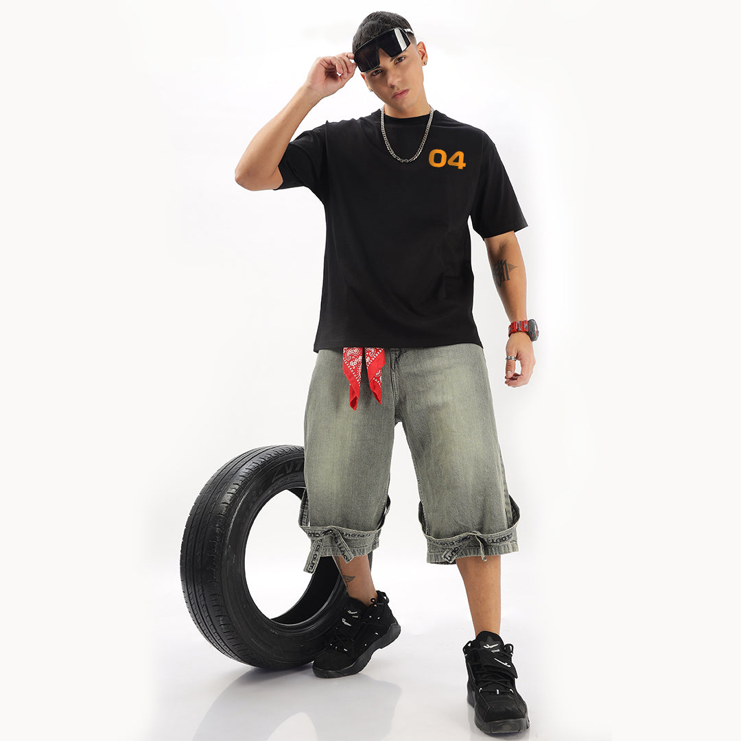 Number 04 | Grand Prix Oversized T-Shirt (Left Pocket & Back) - Fully Filmy