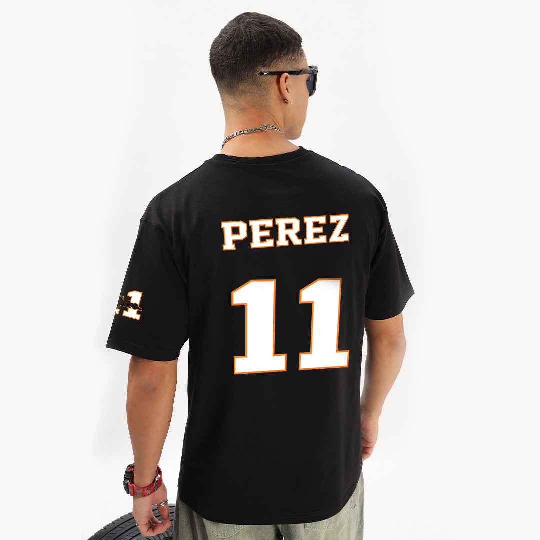 Checo Grand Prix Oversized T-Shirt (Front, Back & Left Sleeve) - Fully Filmy