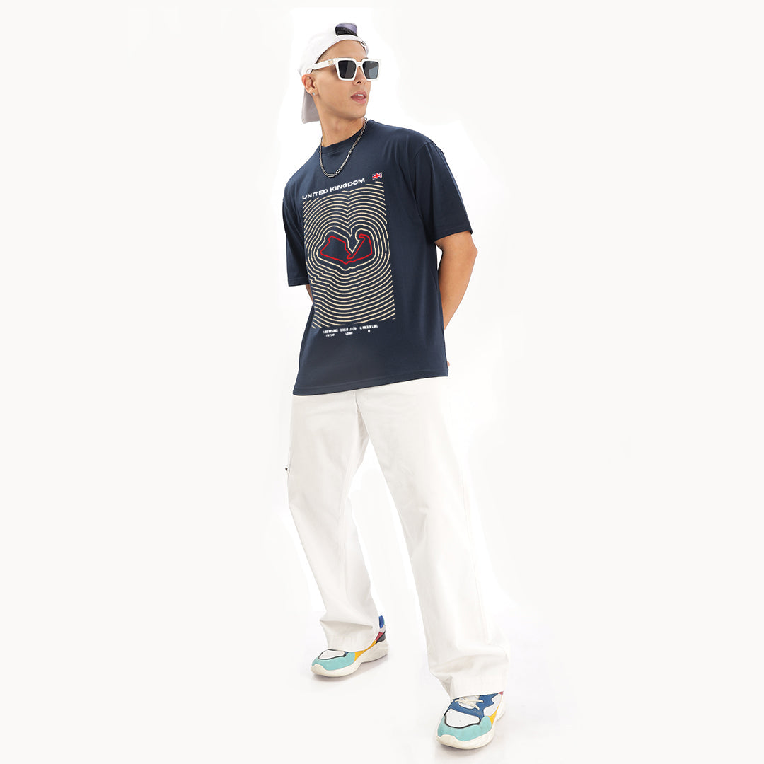 British Grand Prix Circuit Oversized T-Shirt - Fully Filmy