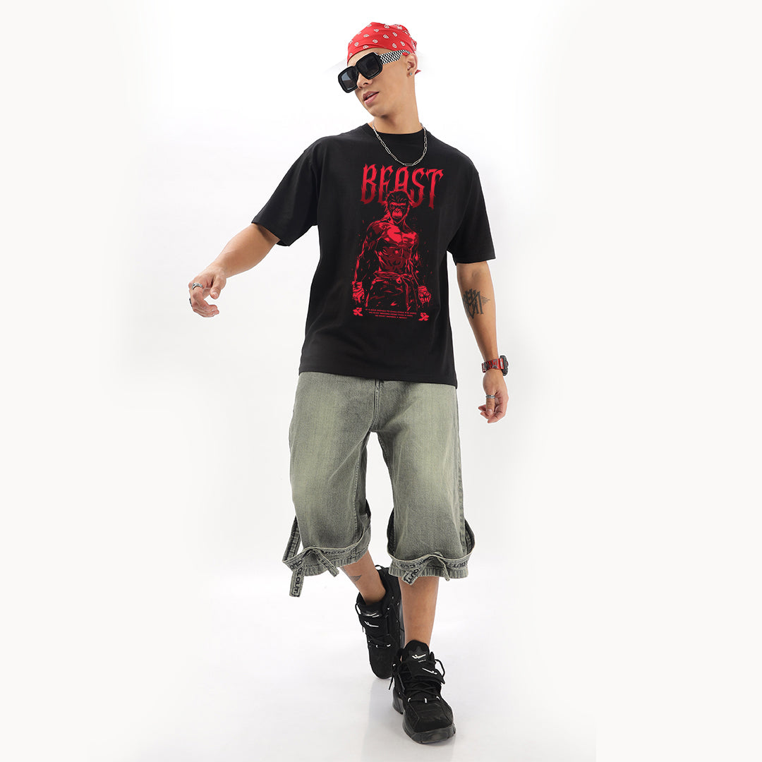 The Beast Behind The Mask Oversized T-Shirt - Fully Filmy