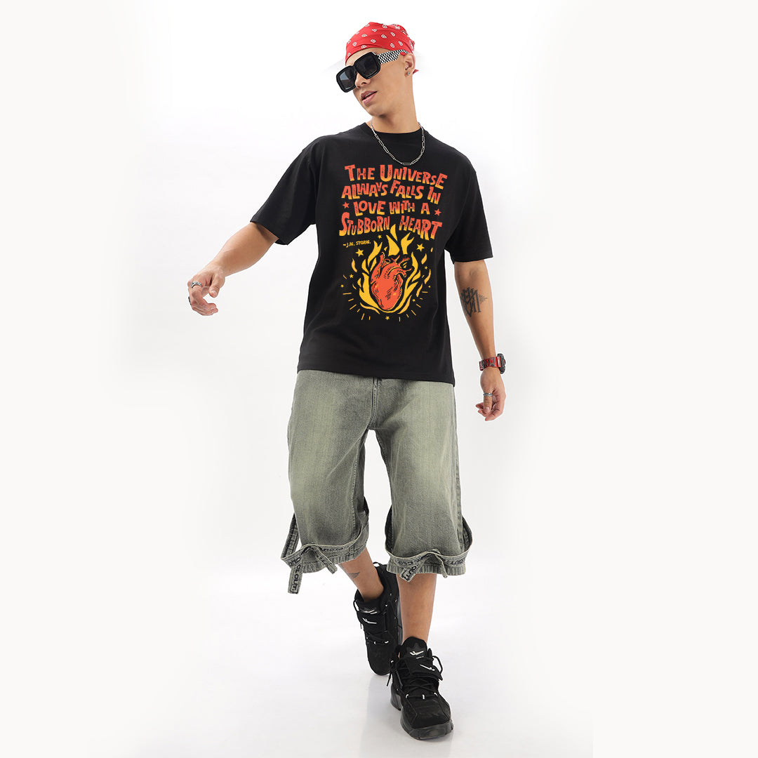 A Stubborn Heart Oversized T-Shirt - Fully Filmy