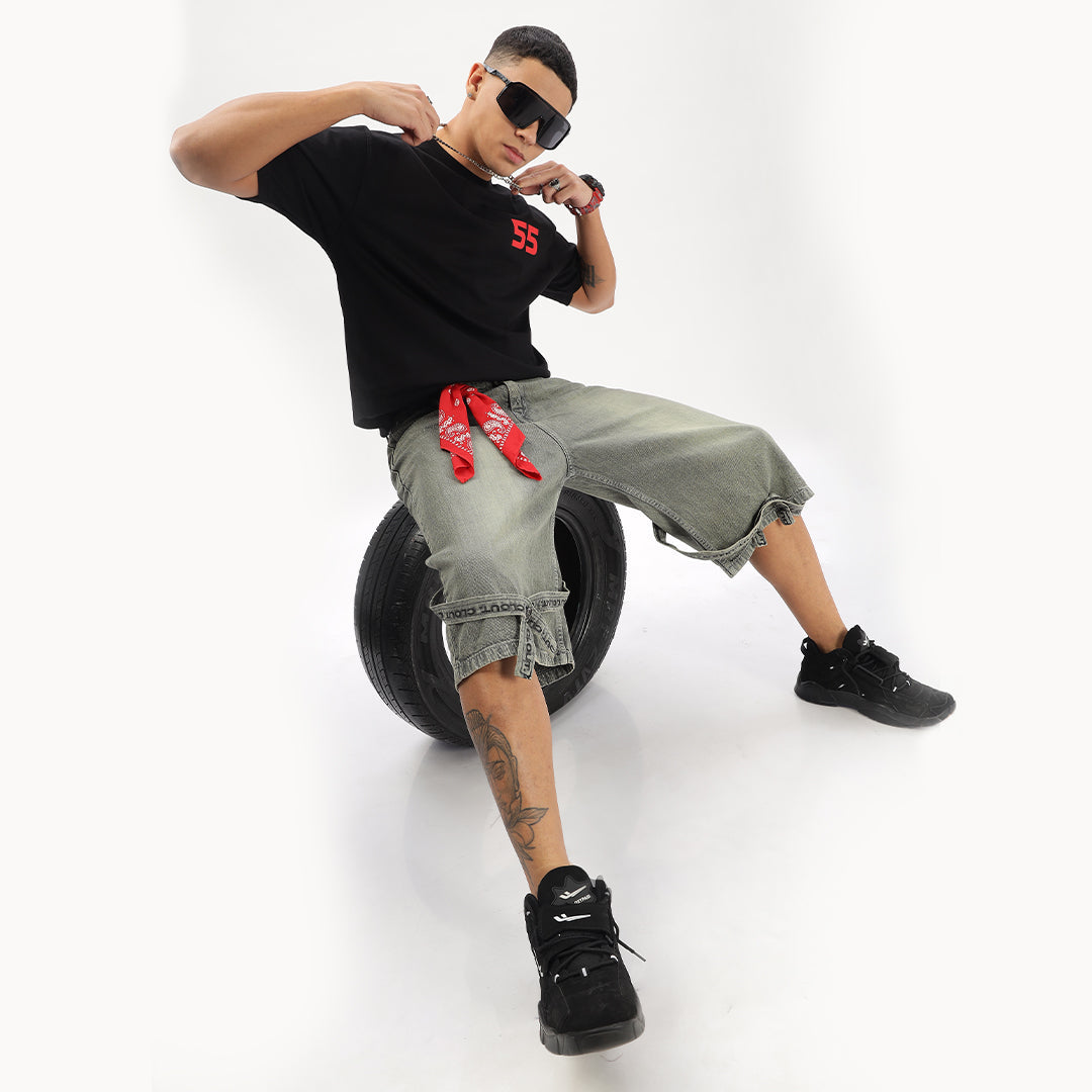 Number 55 | Grand Prix Oversized T-Shirt (Left Pocket & Back) - Fully Filmy