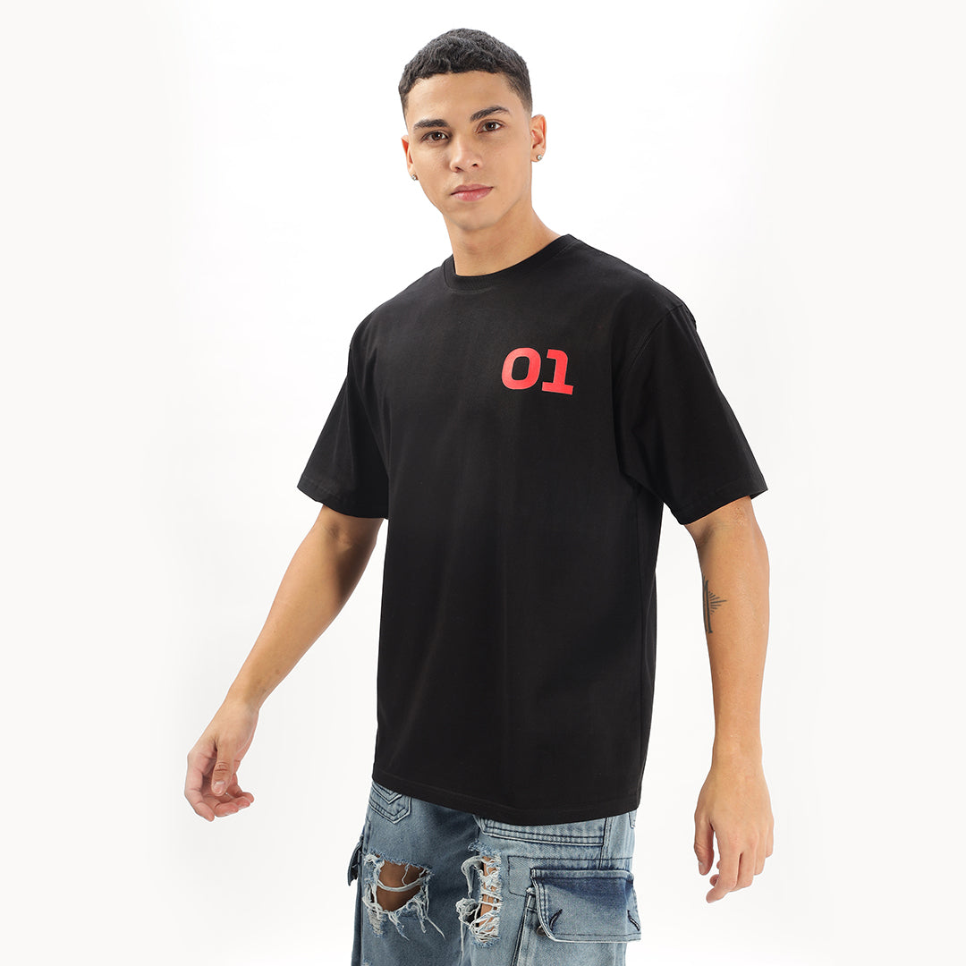 Number 01 | Grand Prix Oversized T-Shirt (Left Pocket & Back) - Fully Filmy