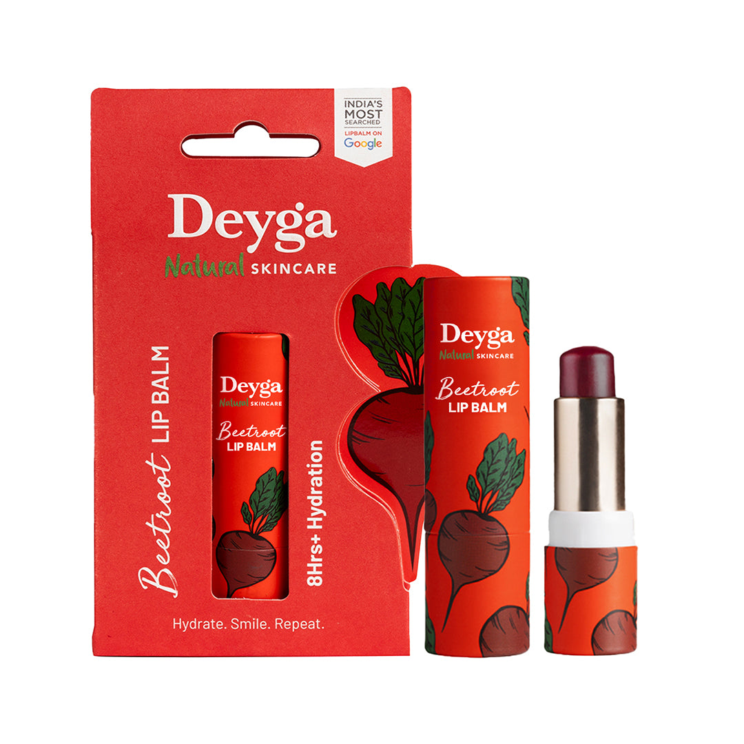 Beetroot Lip Balm | Lip Care | For Dry & Chapped Lips | For Pigmented Lips | For Women & Men, 1 Count, Red - Deyga Natural Skincare
