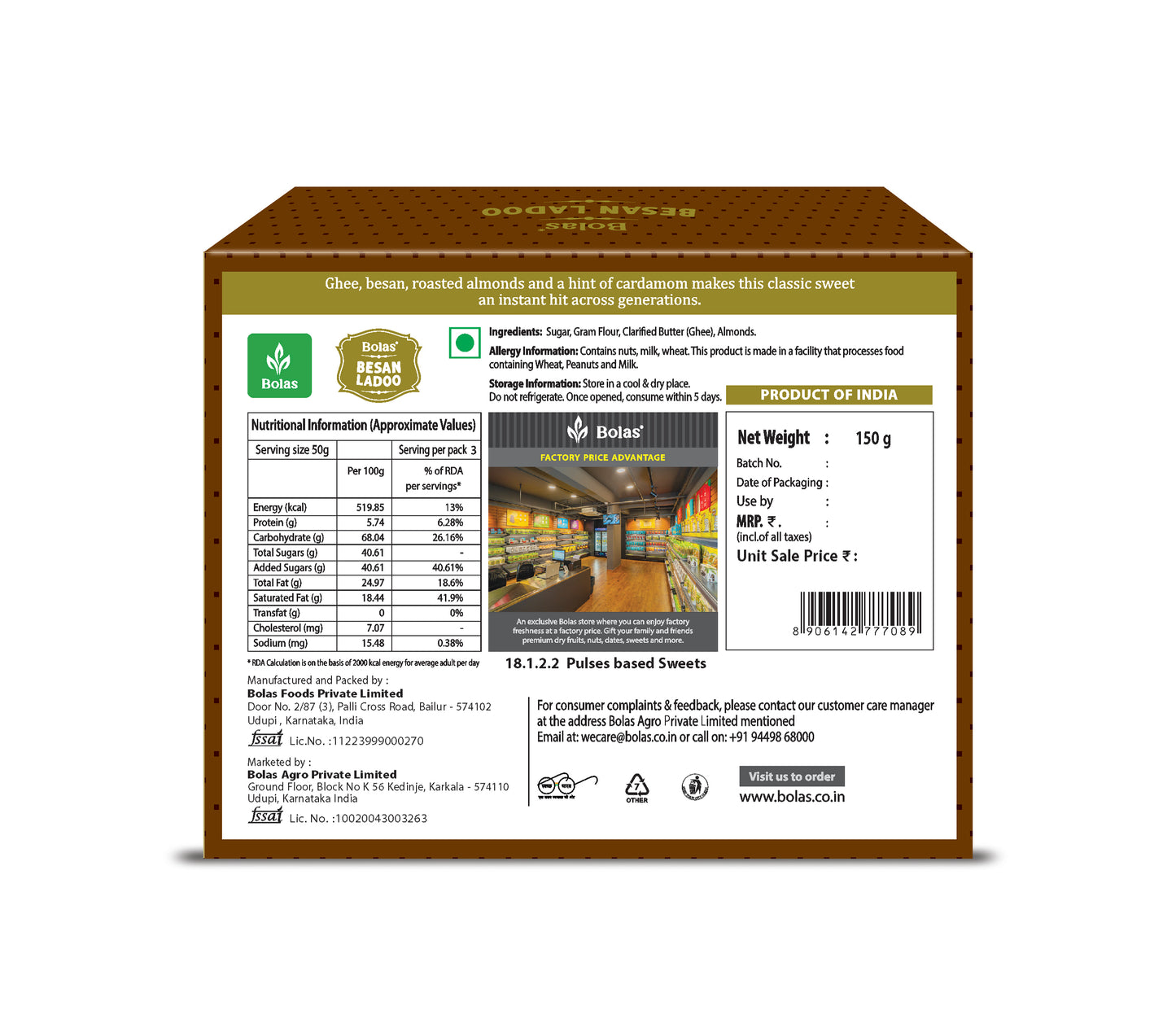 Besan Laddoo 150g - Bolas