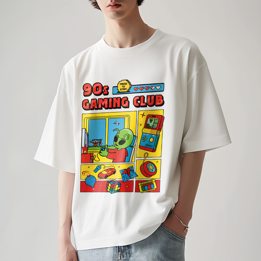 90s Gamer Club Oversized T-Shirt - Fully Filmy