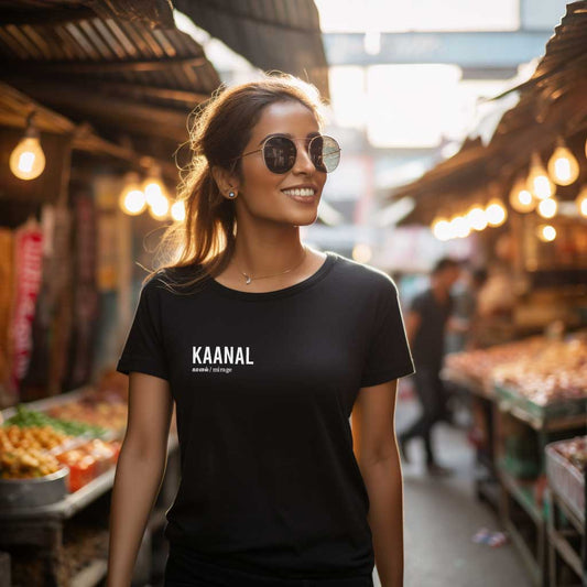 Kaanal | Tamil Oversized T-Shirt (Black) (Right Pocket) - Fully Filmy