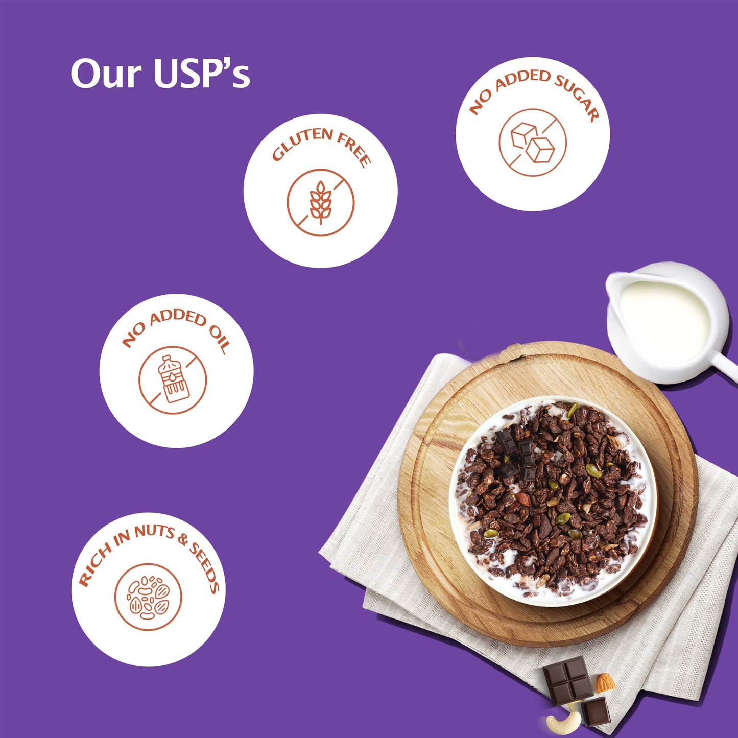 Dark Chocolate Granola - Munchilicious (350gms)