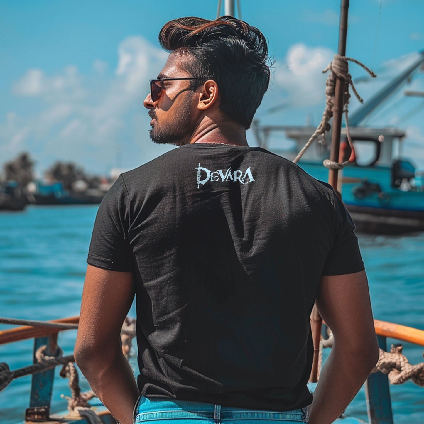 All Hail The Tiger | Devara Official T-Shirt (White Edition) Front & Back - Fully Filmy