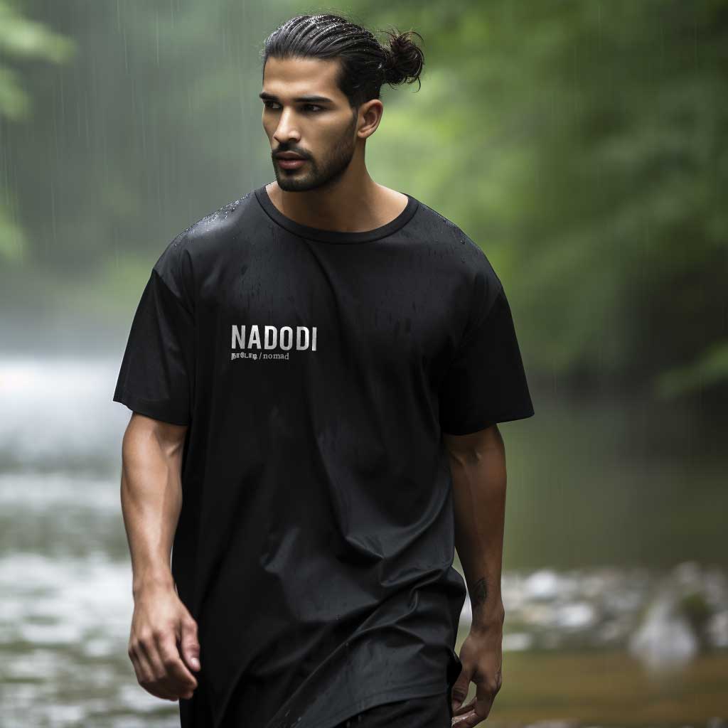 Nadodi | Tamil Oversized T-Shirt (Black) (Right Pocket) - Fully Filmy