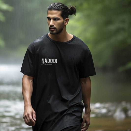 Nadodi | Tamil Oversized T-Shirt (Black) (Right Pocket) - Fully Filmy