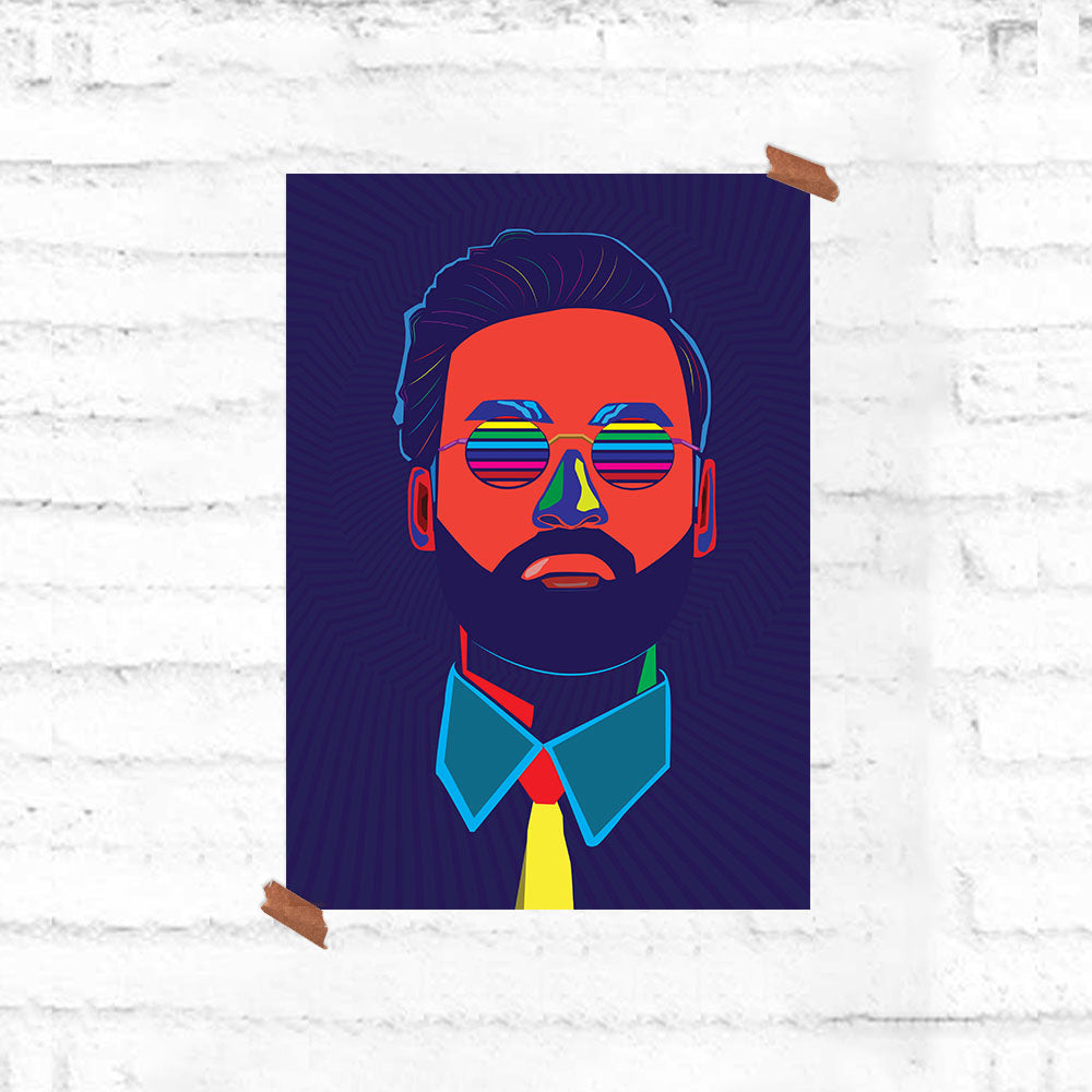 Psychedelic Dhanush Poster - Fully Filmy