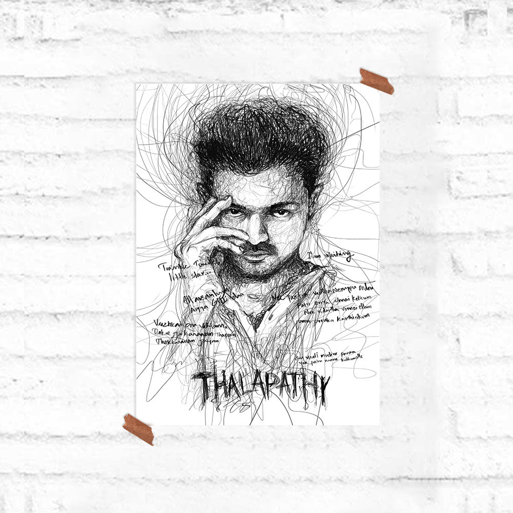 Kaththi Scribble - Thalapathy Poster - Fully Filmy