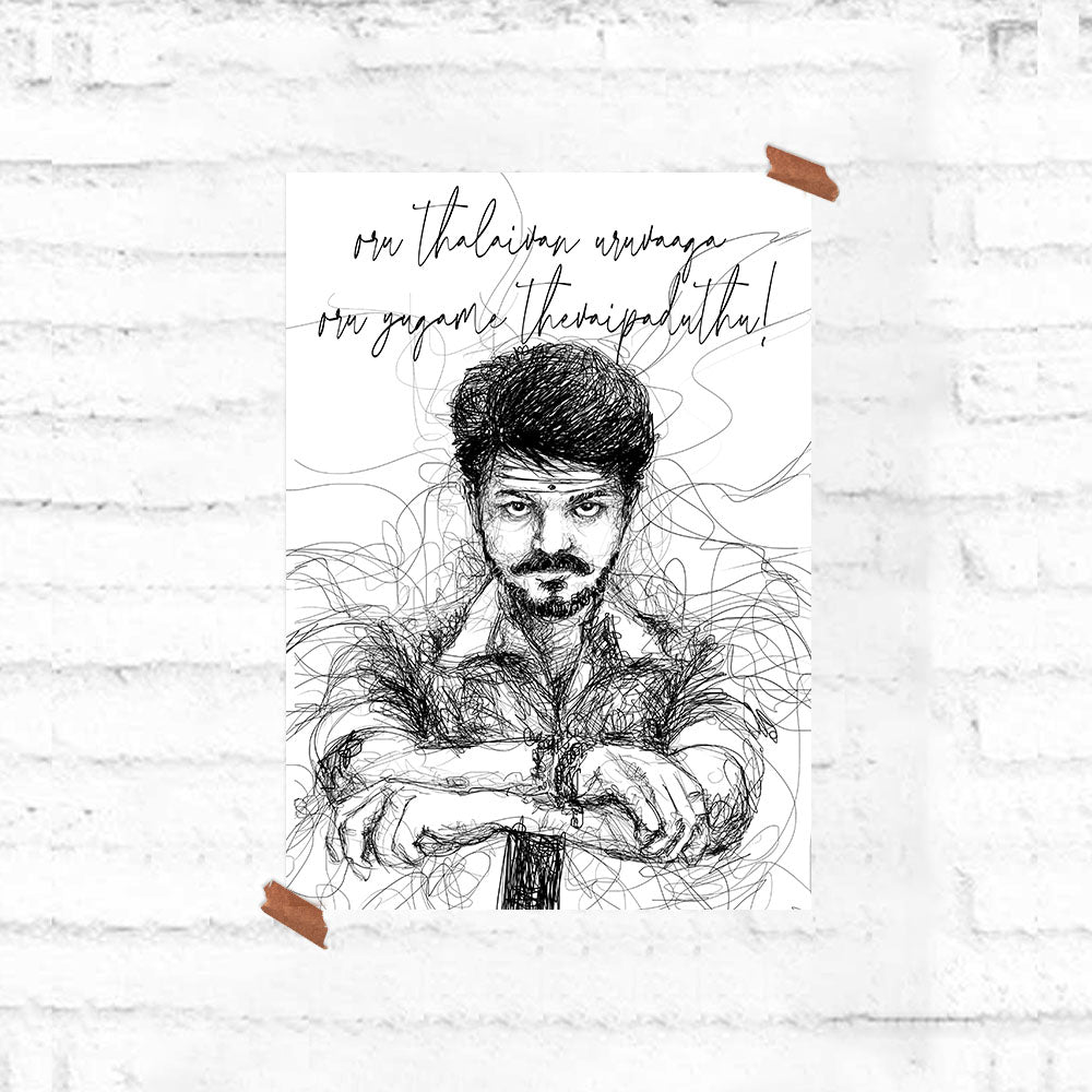 Mersal Scribble - Thalapathy Poster - Fully Filmy