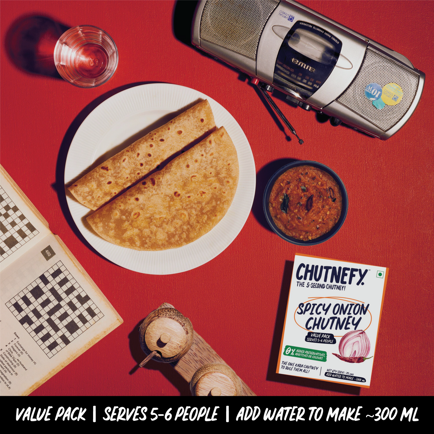 Spicy Onion Chutney 75g (2Packs) - 5-Second Instant Chutney - Chutnefy