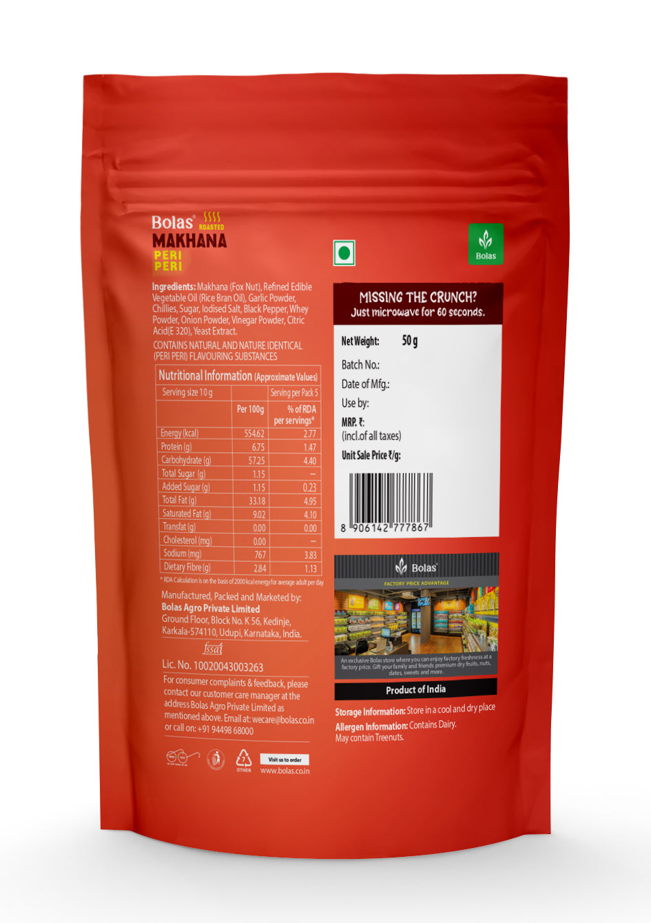 Peri-Peri Makhana 50g - Bolas