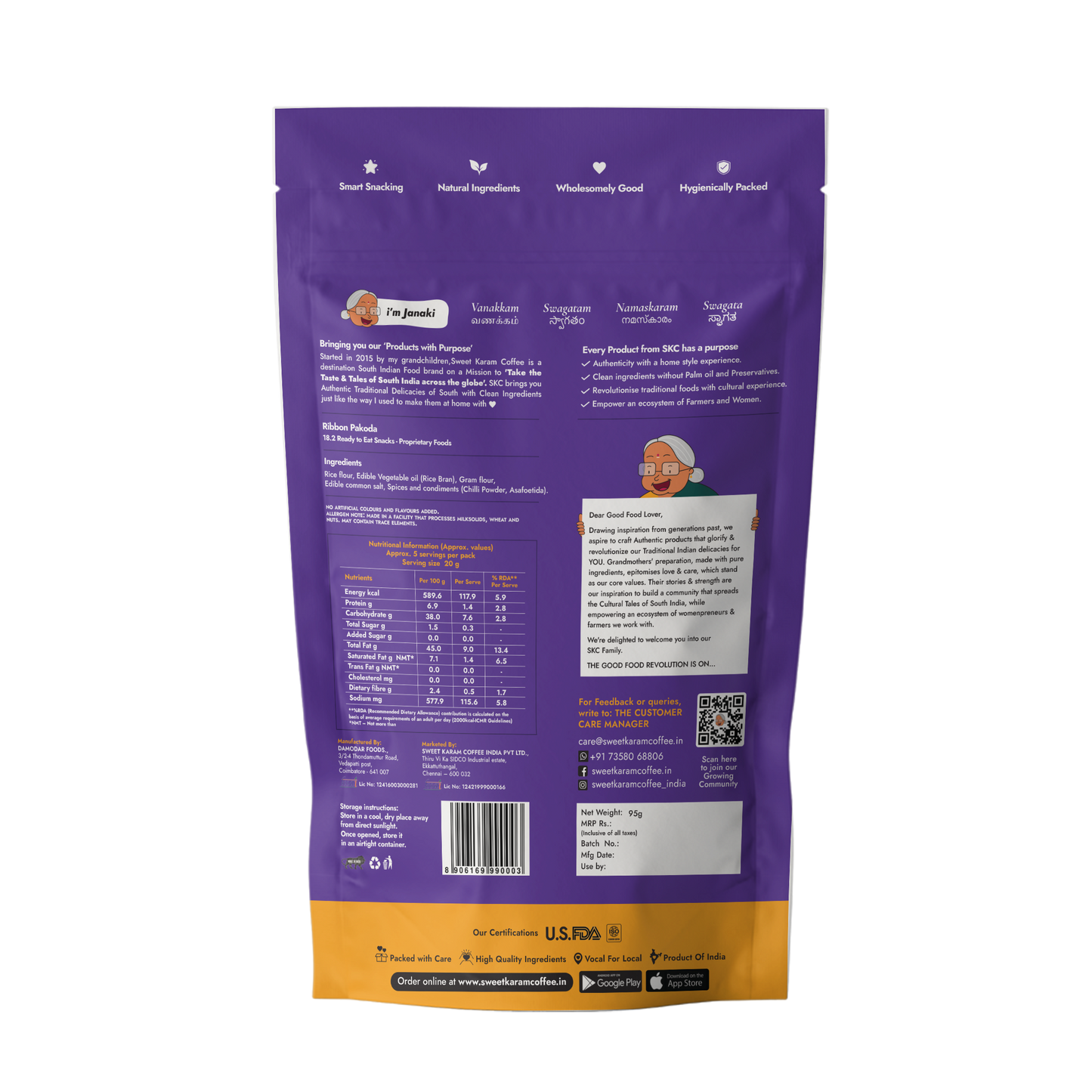 Ribbon Pakoda 95g - Sweet Karam Coffee