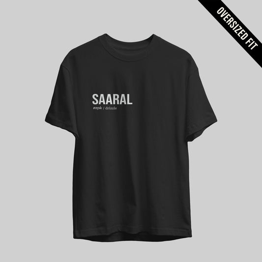 Saaral | Tamil Oversized T-Shirt (Black) (Right Pocket) - Fully Filmy