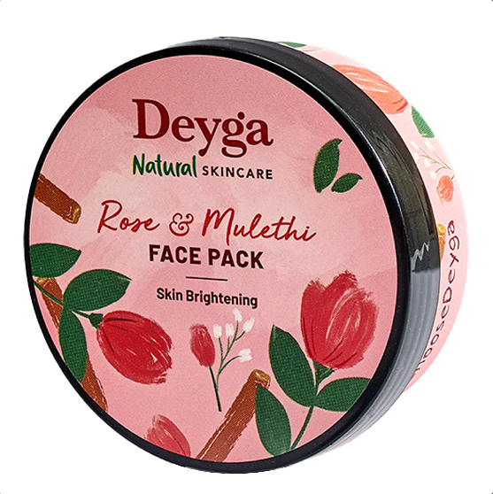 Rose & Mulethi Skin Brightening Face Pack (100 Gm) | Skin Brightening Face Pack I Face Pack for Glowing Skin | Reduces Pigmentation - Deyga Natural Skincare