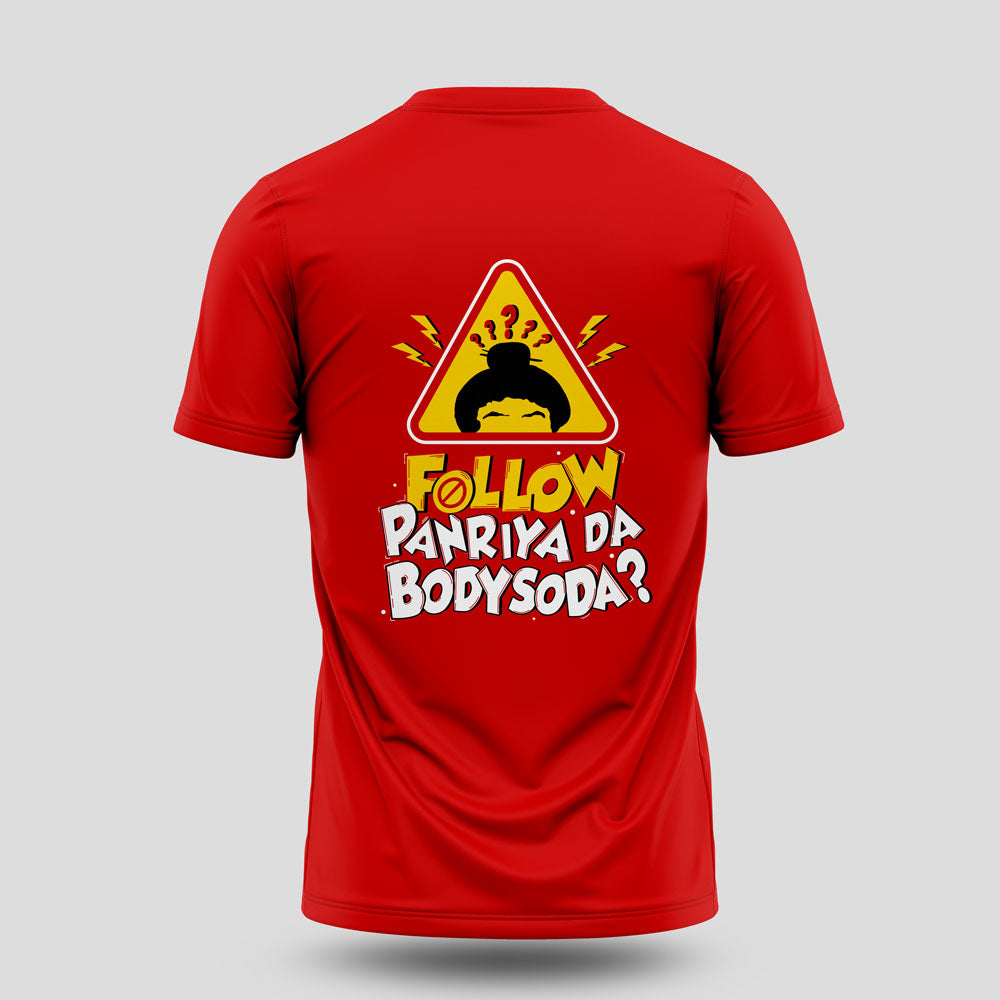 Follow Panriya Da BodySoda | Vadivelu T-Shirt (Left Pocket & Back) - Fully Filmy
