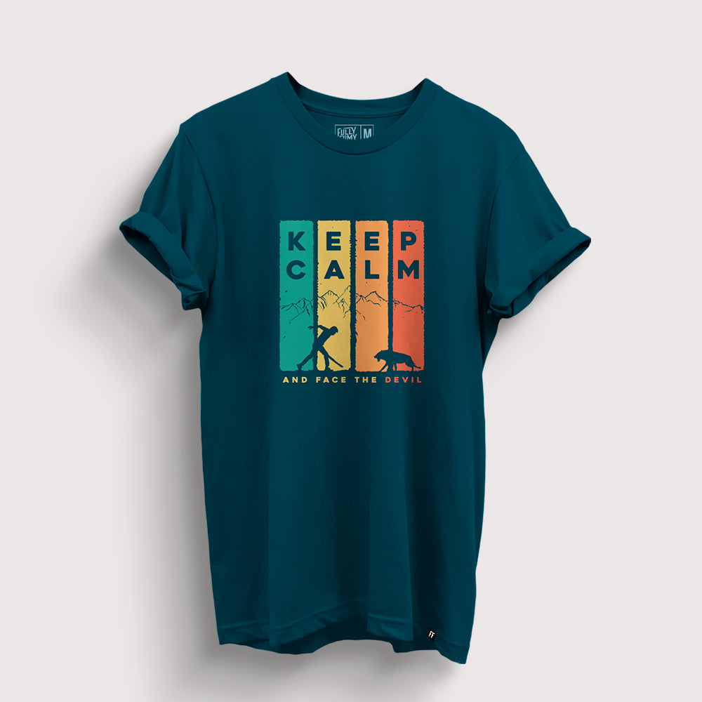 Keep Calm And Face the Devil T-Shirt - Fully Filmy