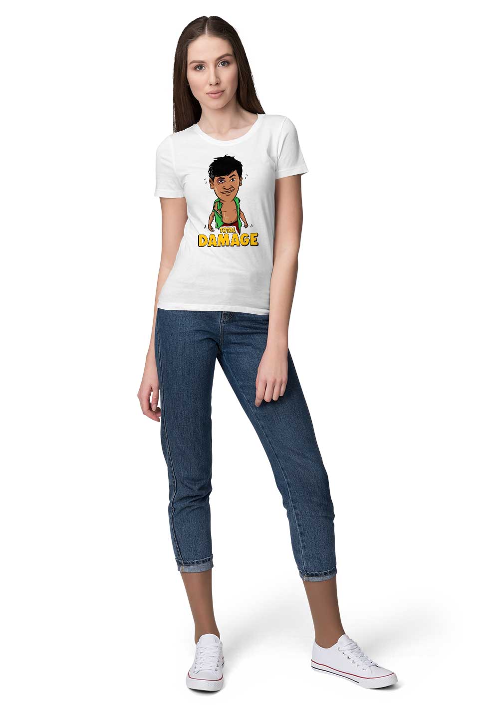 Total Damage - Vadivelu Tribute T-Shirt - White - Fully Filmy