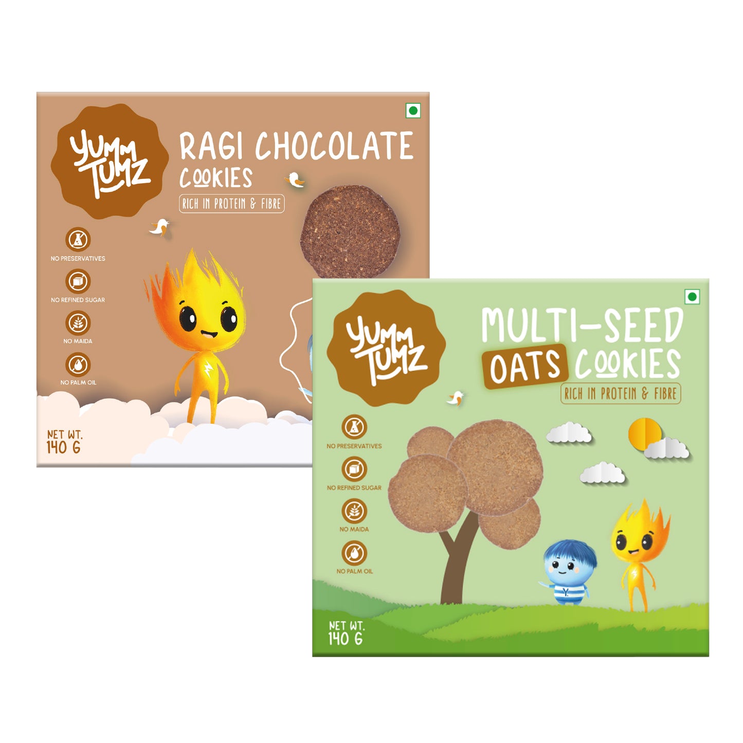 Ragi Choco & Multi-Seed Oats Cookies | Pack of 2 - Yumm Tumz