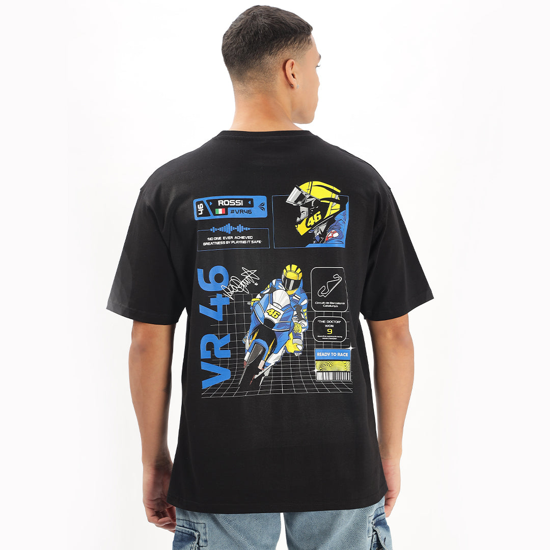 Number 46 | Moto Oversized T-Shirt (Left Pocket & Back) - Fully Filmy
