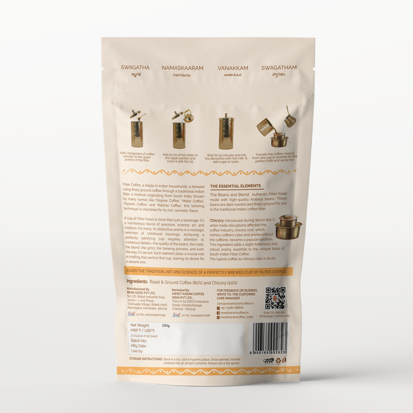Premium Filter Coffee powder 200g - Sweet Karam Coffee