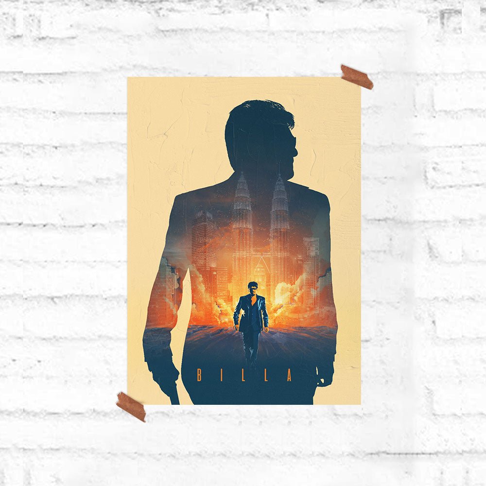 Billa Silhouette Poster - Fully Filmy - MadrascartFully Filmy