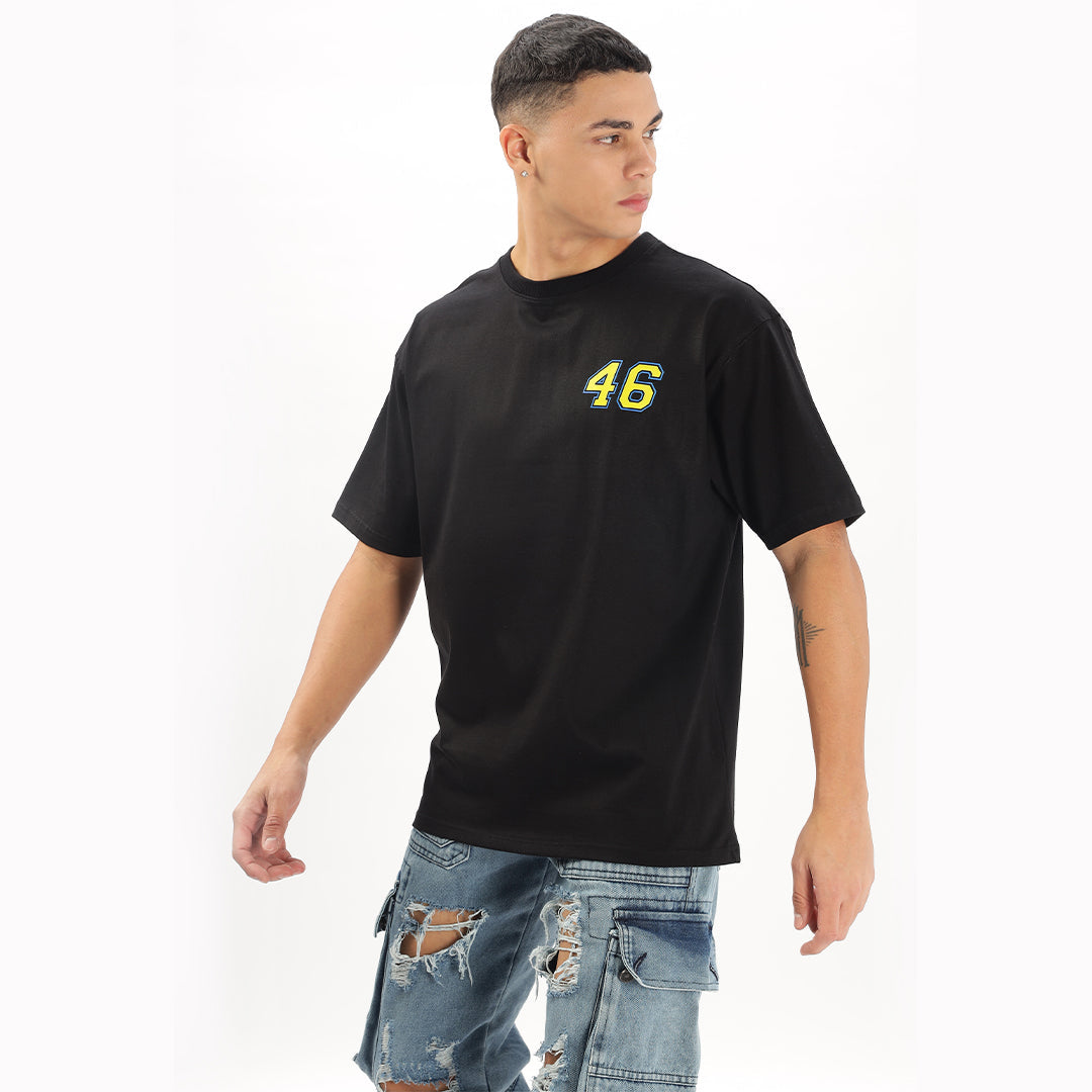 Number 46 | Moto Oversized T-Shirt (Left Pocket & Back) - Fully Filmy
